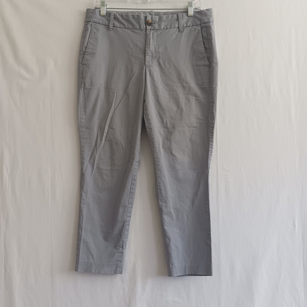 J.Crew Chino Pants Women 10 Petite Gray Excellent Stretch Cropped Mid Rise
